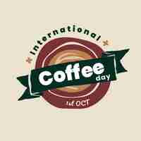 Free vector international coffee day badge banner vector