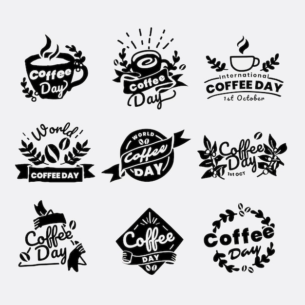 International Coffee Day Logo Set