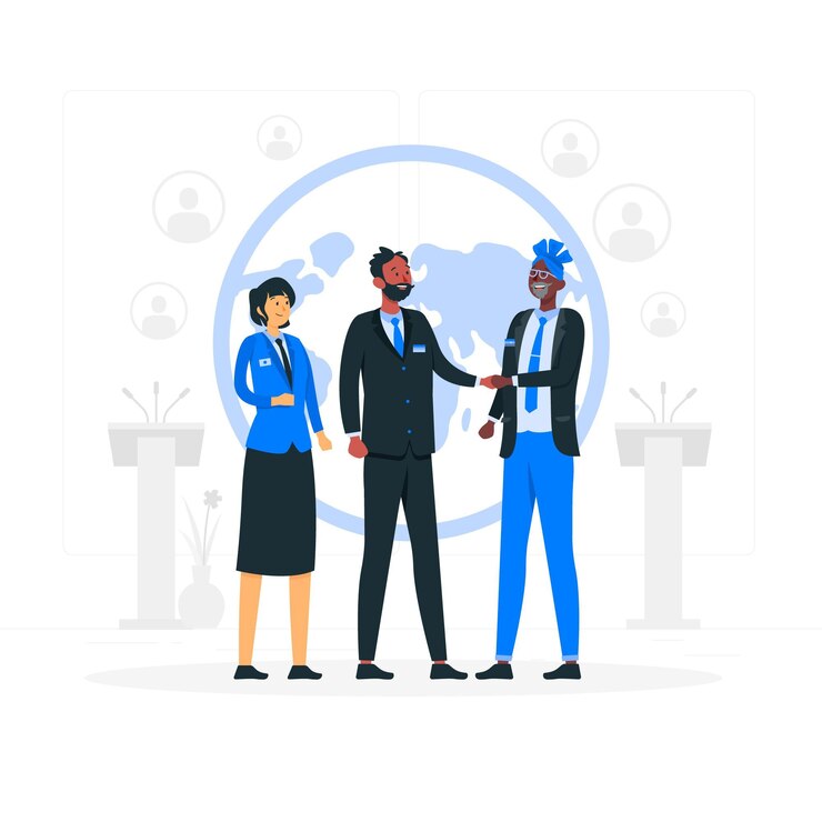 Free Vector international cooperation concept illustration