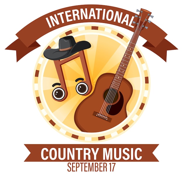 Vettore gratuito banner della giornata internazionale della musica country