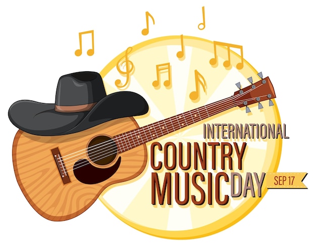 Vettore gratuito banner della giornata internazionale della musica country