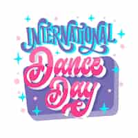 Бесплатное векторное изображение Международный день танцев надписи