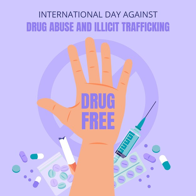마약 남용 및 불법 인신 매매에 반대하는 국제의 날 삽화