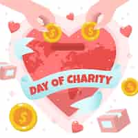 Free vector international day of charity background hand drawn