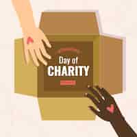 Free vector international day of charity in flat design