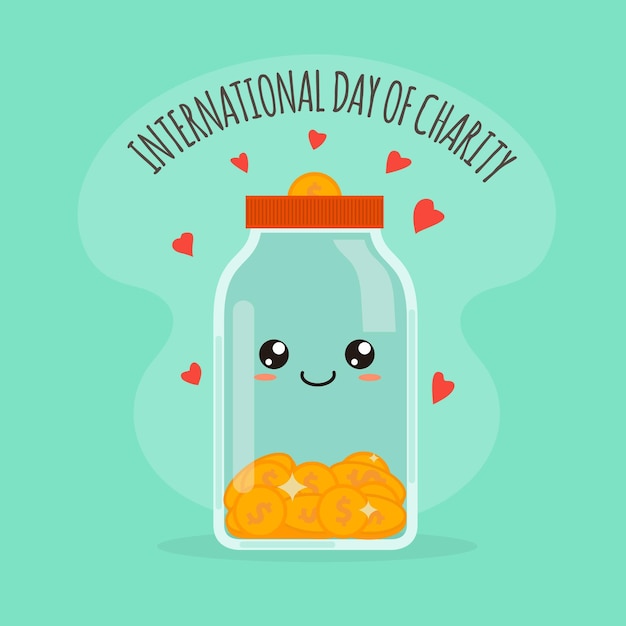 Free vector international day of charity in flat design