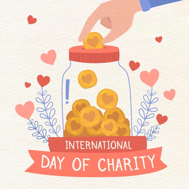 Free vector international day of charity illustration