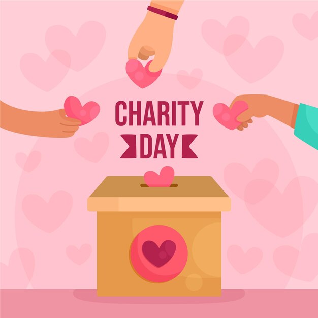 International day of charity with hands and hearts