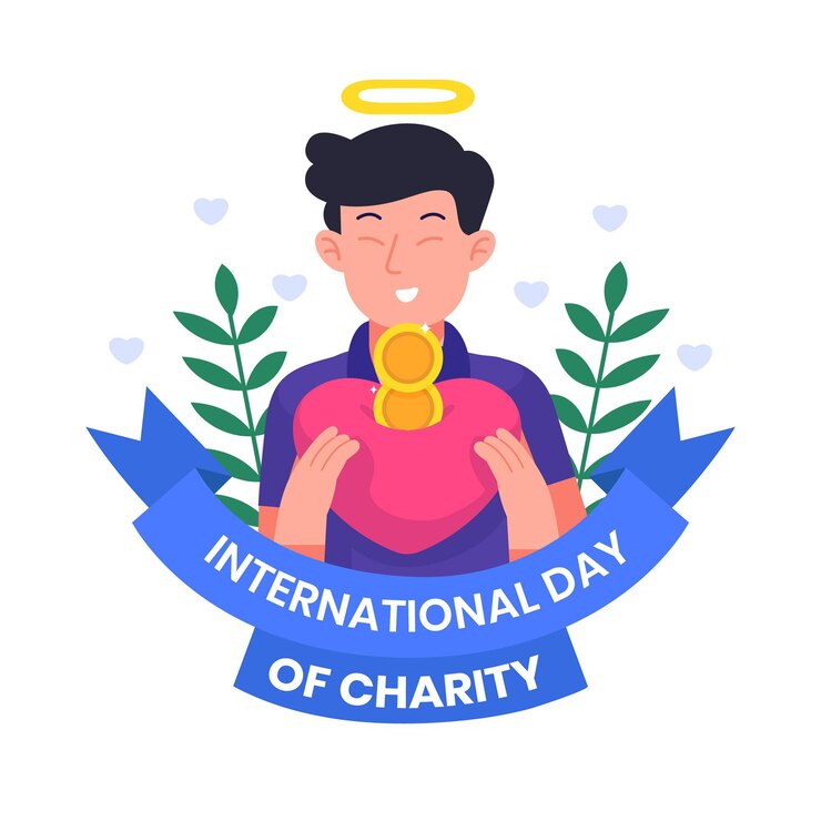 मुफ़्त वेक्टर international day of charity with man holding heart
