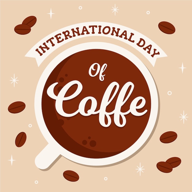 Free vector international day of coffee event