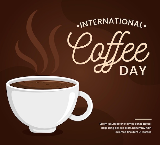 フラットデザインのコーヒーの国際デー