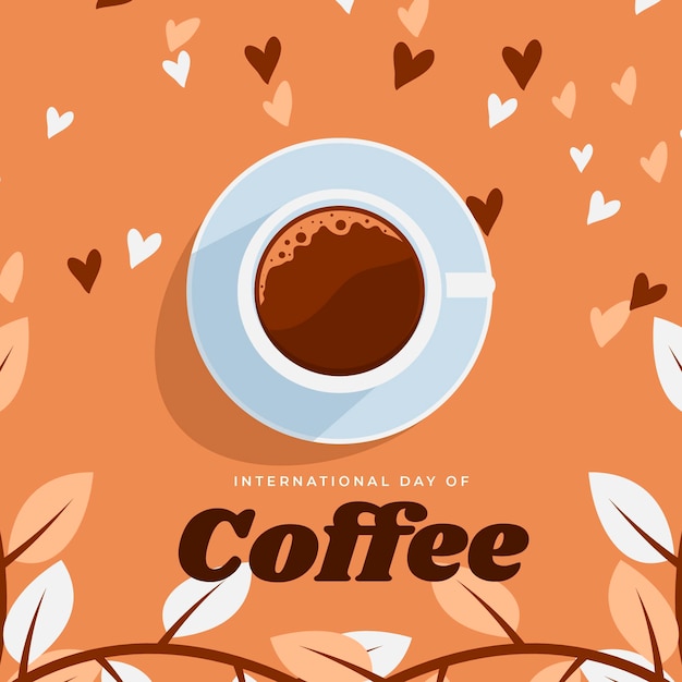 Free vector international day of coffee illustration