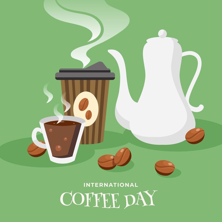Free Vector international day of coffee illustration