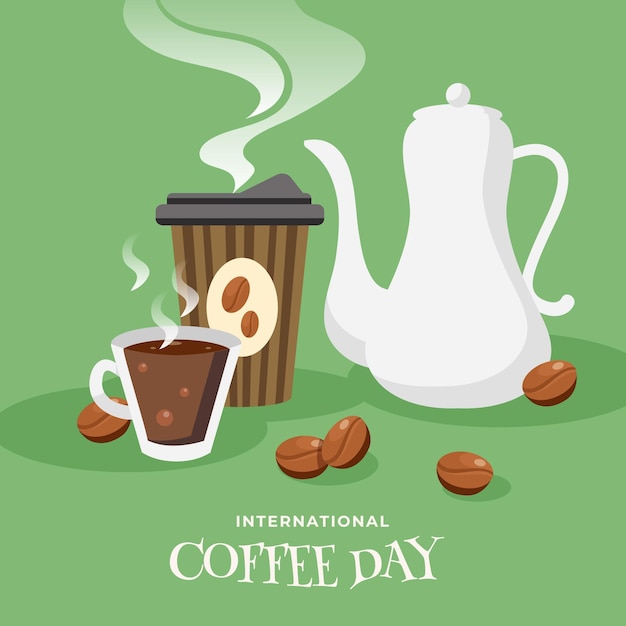 International day of coffee illustration