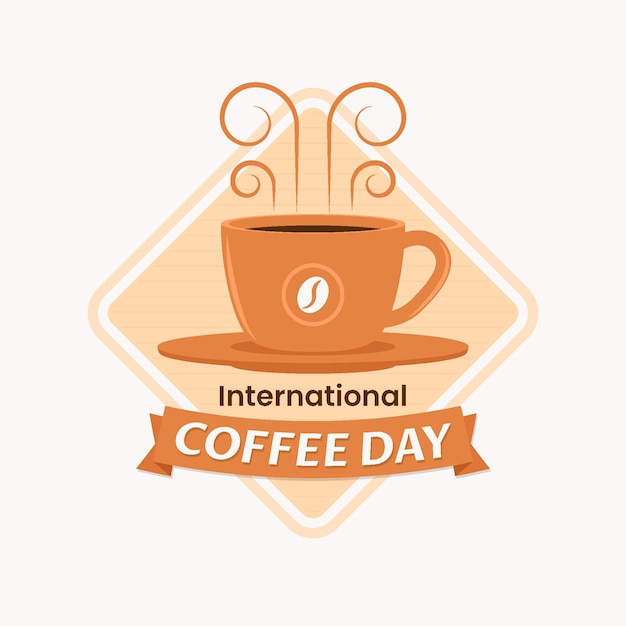 Free vector international day of coffee illustration