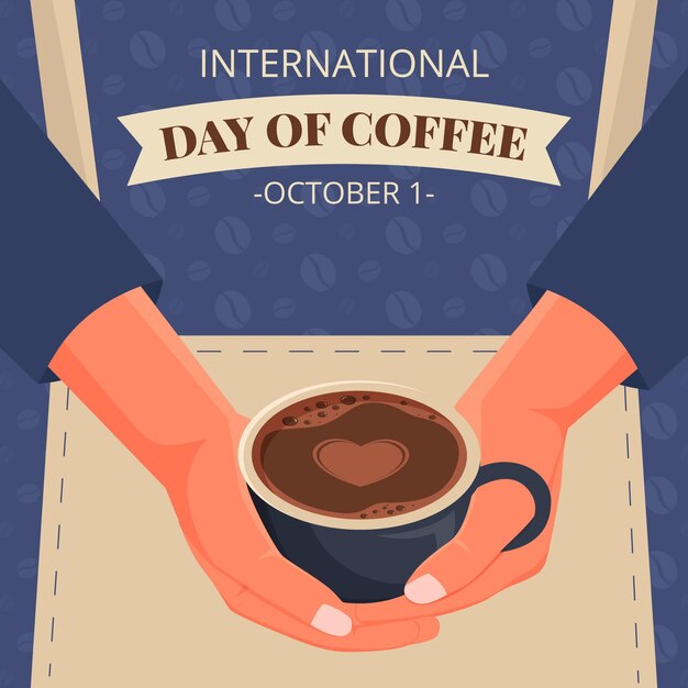 Международный день кофе иллюстрации