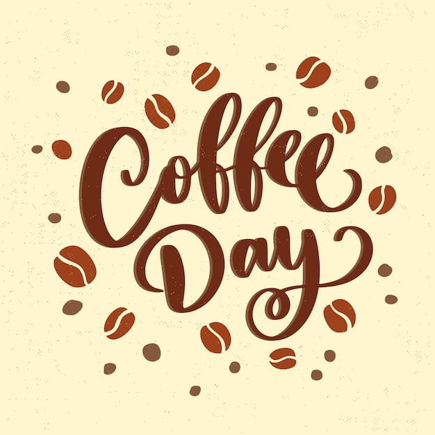 Free vector international day of coffee lettering