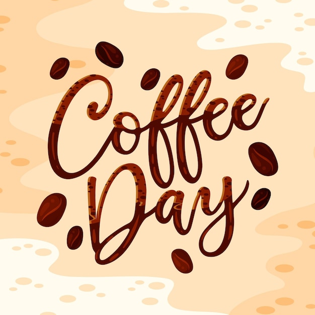 Free vector international day of coffee lettering