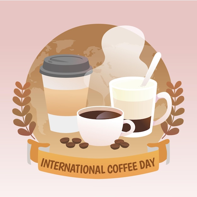 Free vector international day of coffee