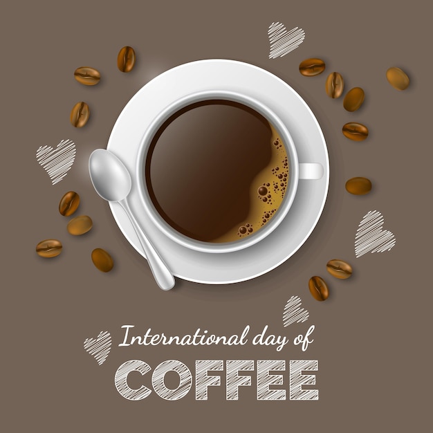 Vettore gratuito giornata internazionale del caffè