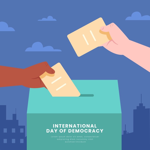 Free vector international day of democracy with voting