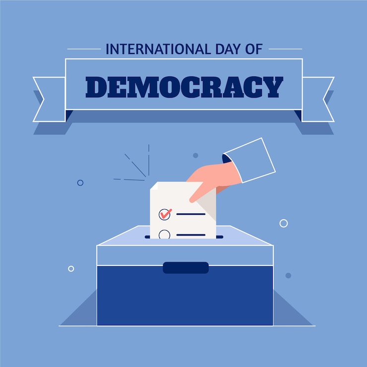 Free Vector international day of democracy with voting