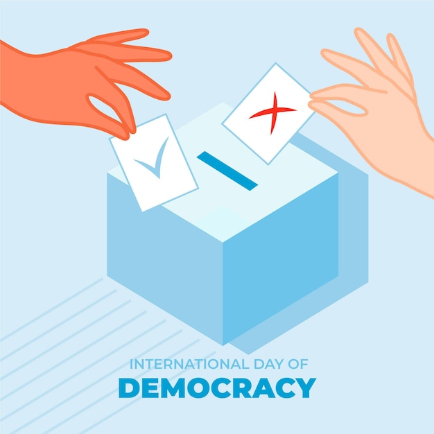 Free vector international day of democracy with voting