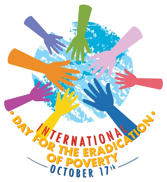 Free vector international day for the eradication of poverty