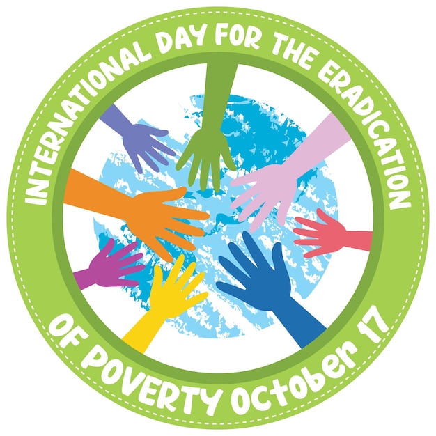 Free vector international day for the eradication of poverty