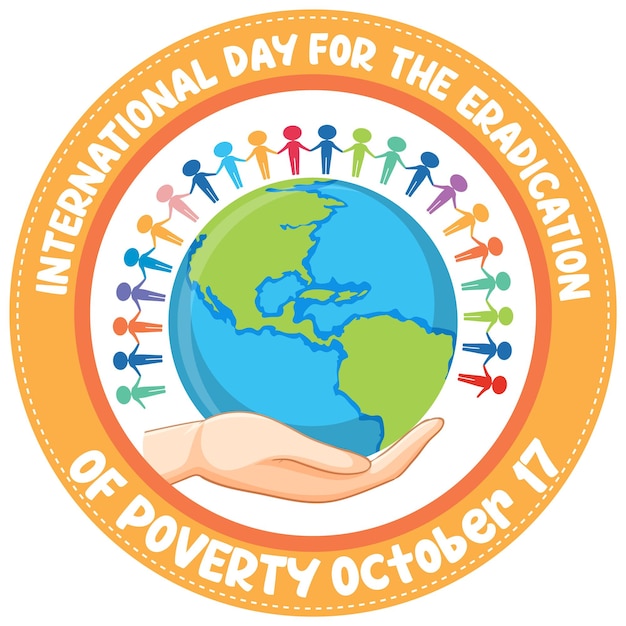 Free vector international day for the eradication of poverty