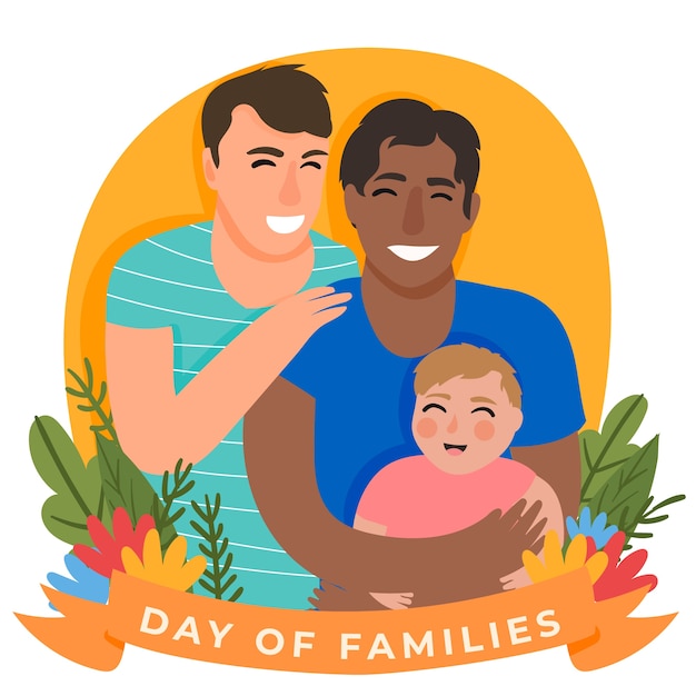 Free vector international day of families celebration day