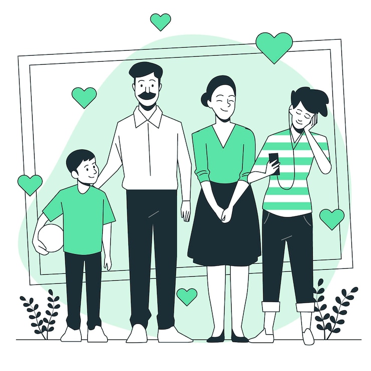 무료 Vector 국제 가족 개념 그림의 날