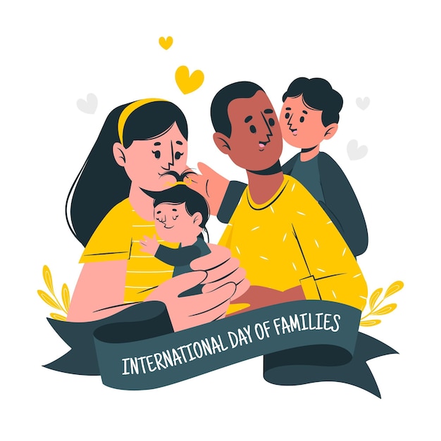 Free vector international day of families concept illustration