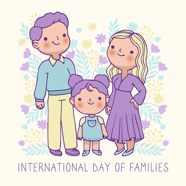 Free Vector international day of families drawing design