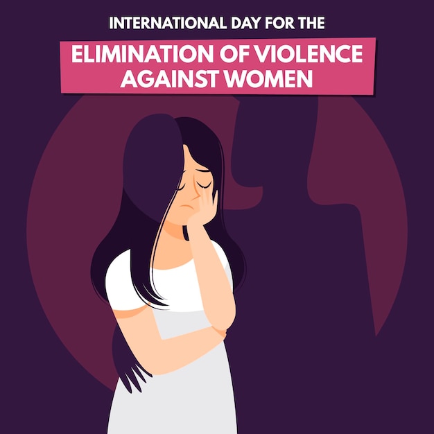 Бесплатное векторное изображение Международный день борьбы за ликвидацию насилия в отношении женщин