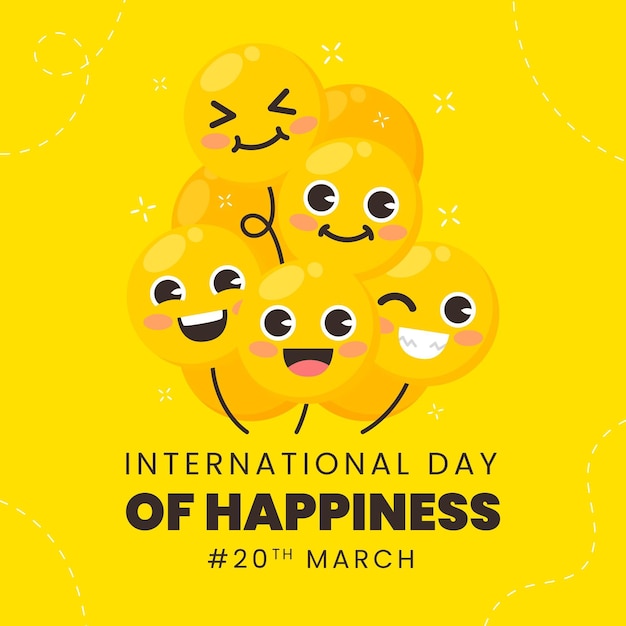 국제 행복의 날 일러스트레이션