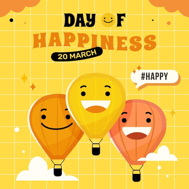 Free vector international day of happiness illustration