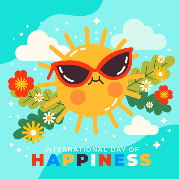 Free Vector international day of happiness illustration