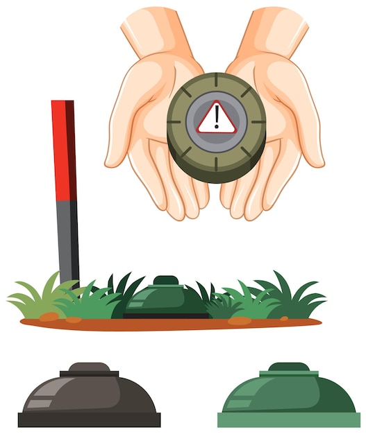 Free vector international day for mine awareness elements