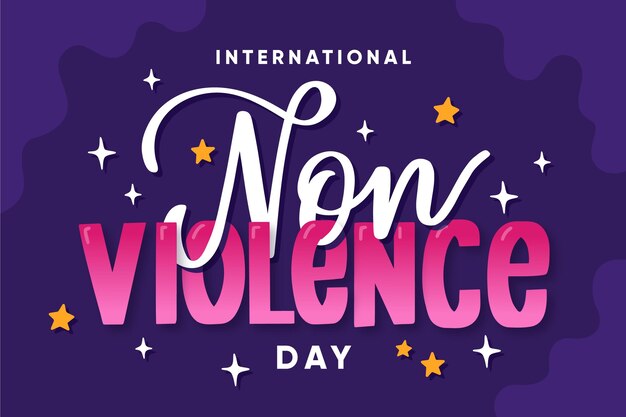 International day of non violence lettering style