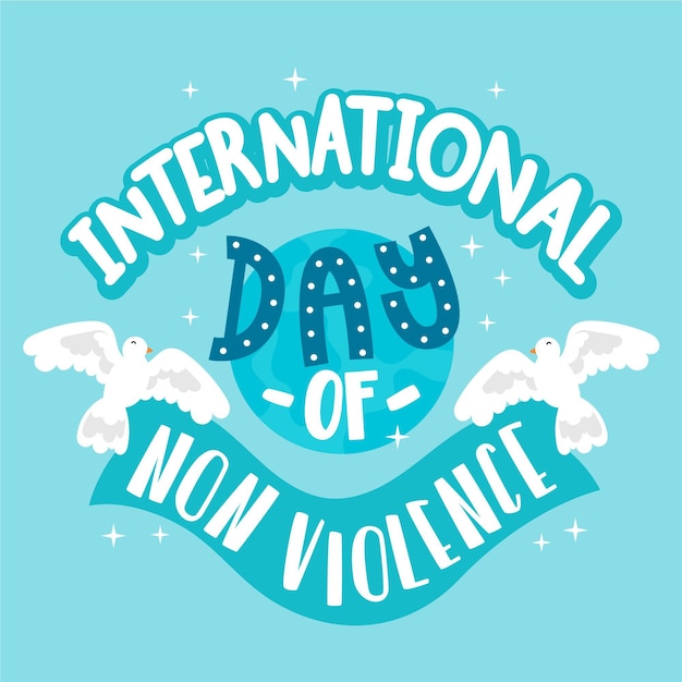 International day of non violence lettering