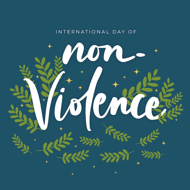 International day of non violence lettering