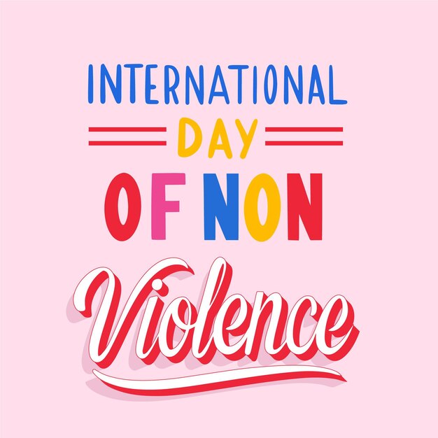 International day of non violence lettering