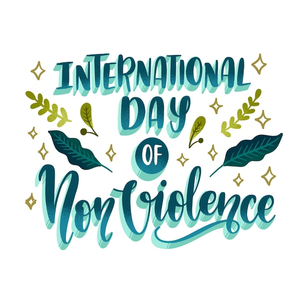 International day of non violence lettering