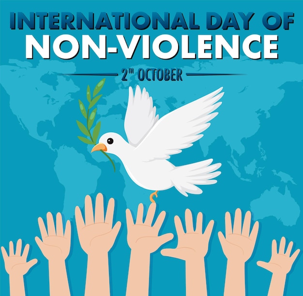 Free vector international day of non violence poster