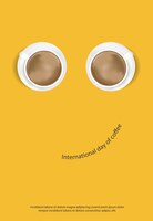 Бесплатное векторное изображение Международный день кофе плакат реклама флаеры векторные иллюстрации