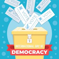 international day of democracy with ballot box