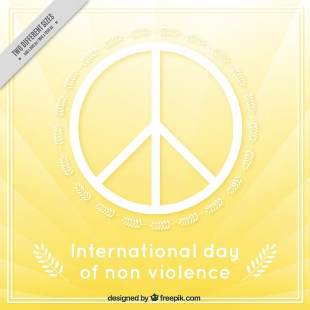 무료 벡터 평화의 상징을 가진 국제 비폭력의 날