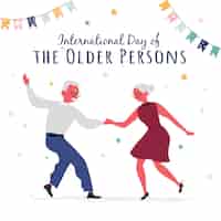 Бесплатное векторное изображение Международный день пожилых людей иллюстрации