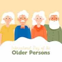 Бесплатное векторное изображение Международный день пожилых людей